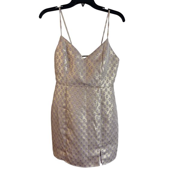 Revolve Superdown Rosanna Mini Dress in Metallic Multi Blush Floral Size Medium - Picture 1 of 5